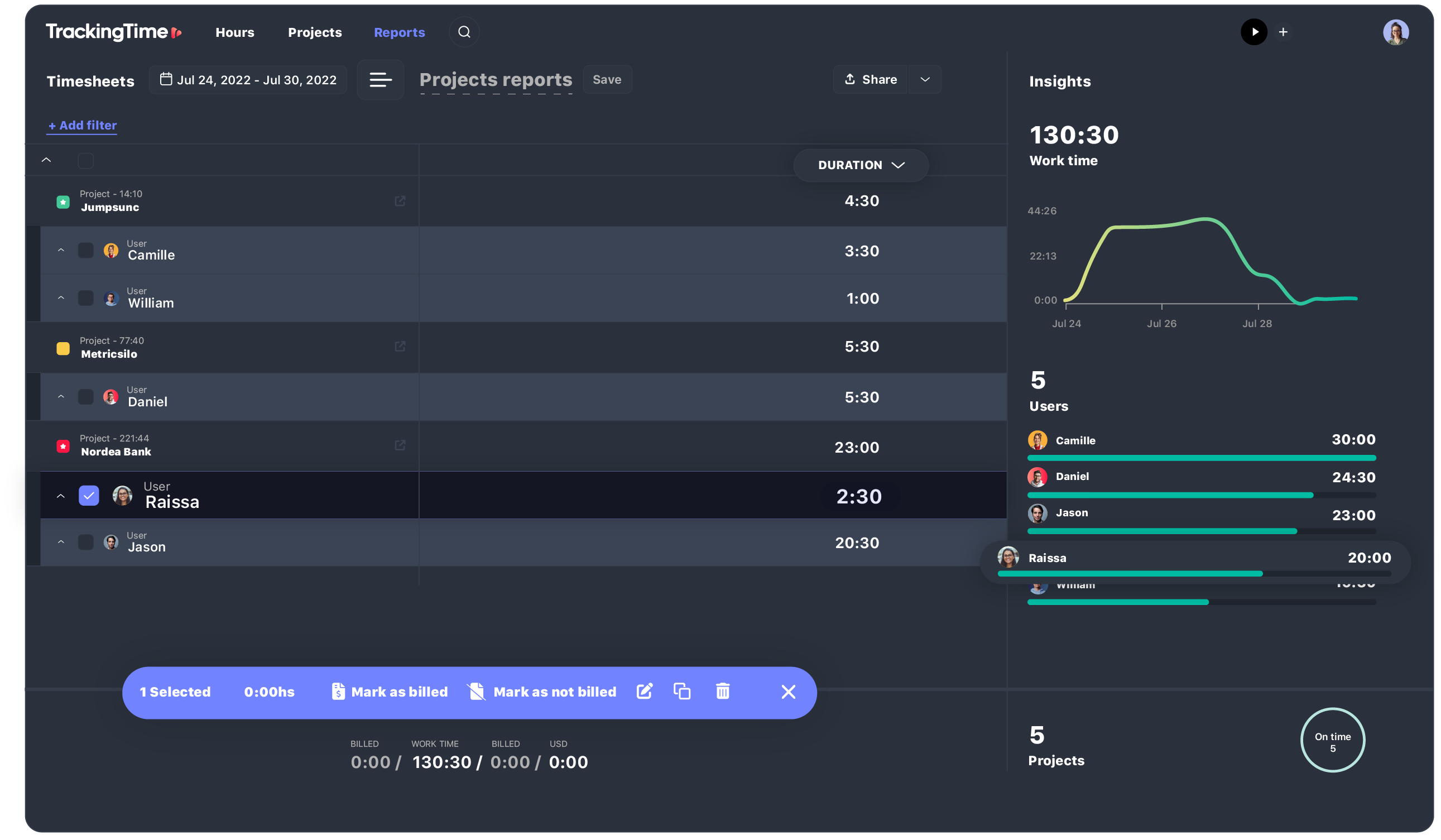 online timesheets dark