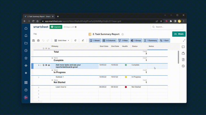 Smartsheet integration